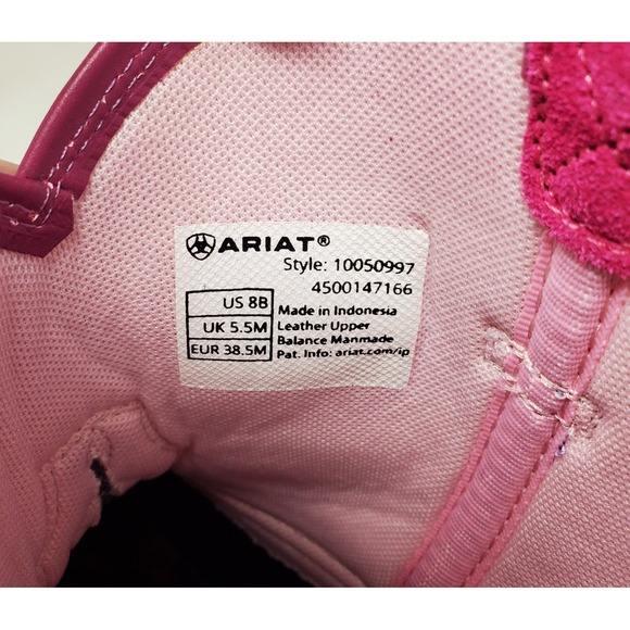 Ariat Fatbaby Boots Womens 8 Pink Suede Metallic Cowboy Western Shoes - Picture 13 of 14